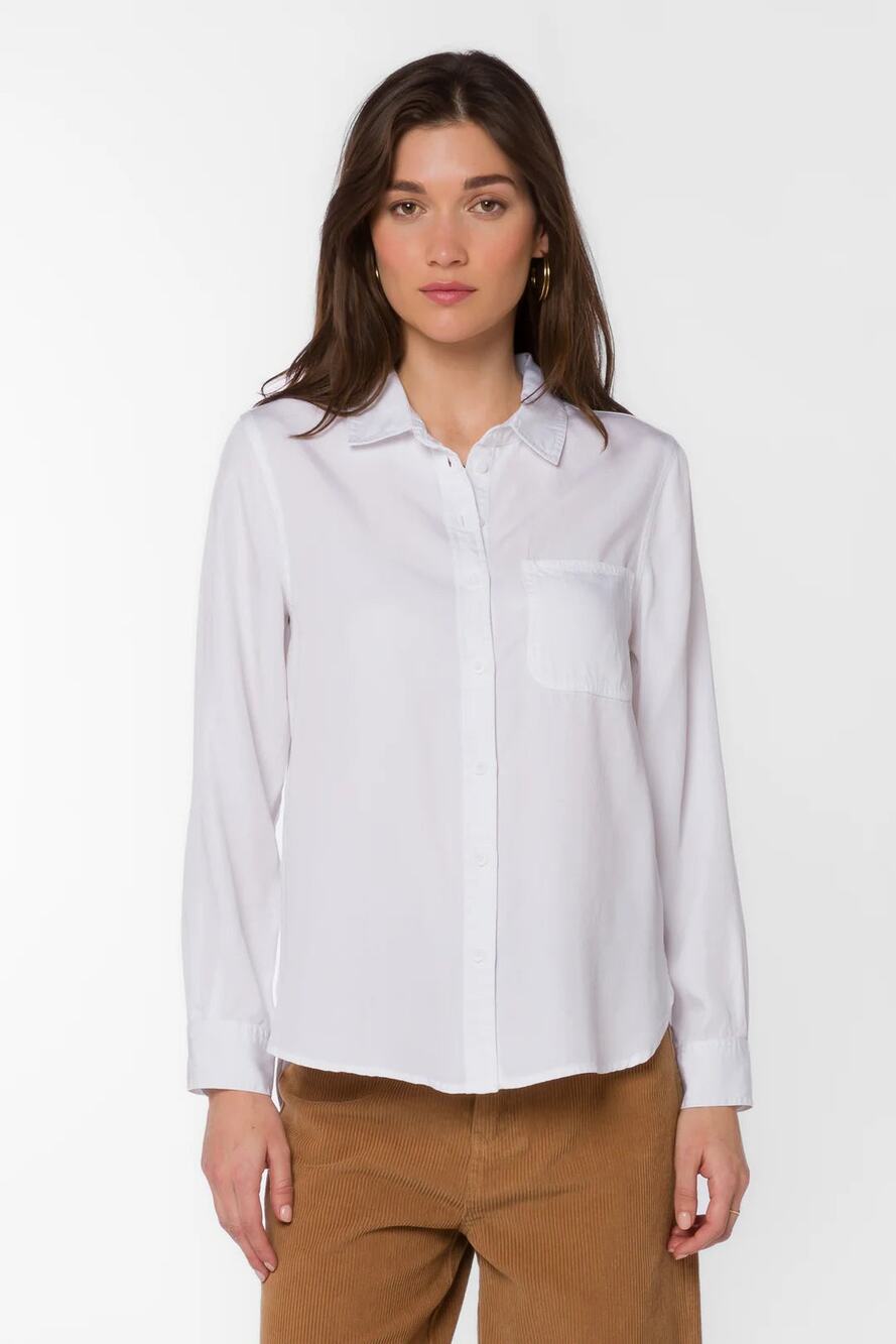 Bennett Long Sleeve Button-Up Shirt White